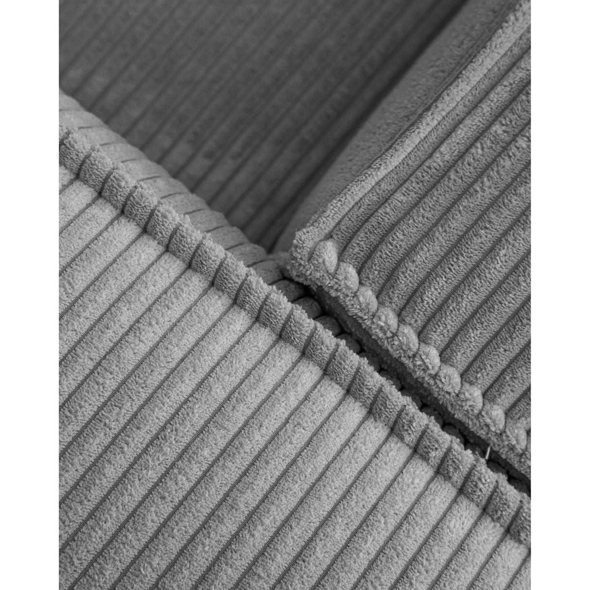 Blok 3-Sitzer-Sofa mit Chaiselongue rechts breiter Cord grau 300 cm - ZEN ZONE