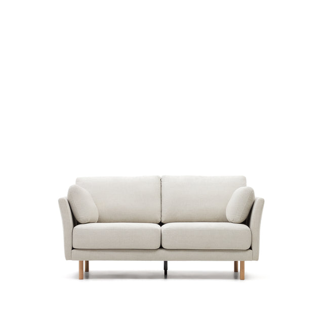 Gilma 2-Sitzer-Sofa aus Chenille in Perle und Beine mit natürlichem Finish 170 cm - ZEN ZONE Furniture