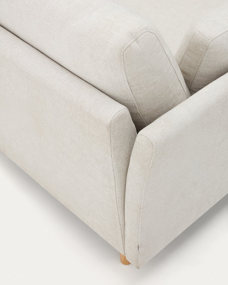 Gilma 2-Sitzer-Sofa aus Chenille in Perle und Beine mit natürlichem Finish 170 cm - ZEN ZONE Furniture