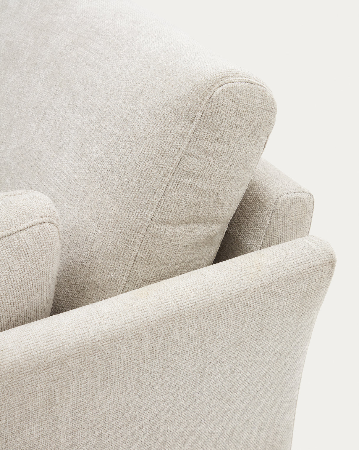 Gilma 2-Sitzer-Sofa aus Chenille in Perle und Beine mit natürlichem Finish 170 cm - ZEN ZONE Furniture