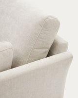 Gilma 2-Sitzer-Sofa aus Chenille in Perle und Beine mit natürlichem Finish 170 cm - ZEN ZONE Furniture