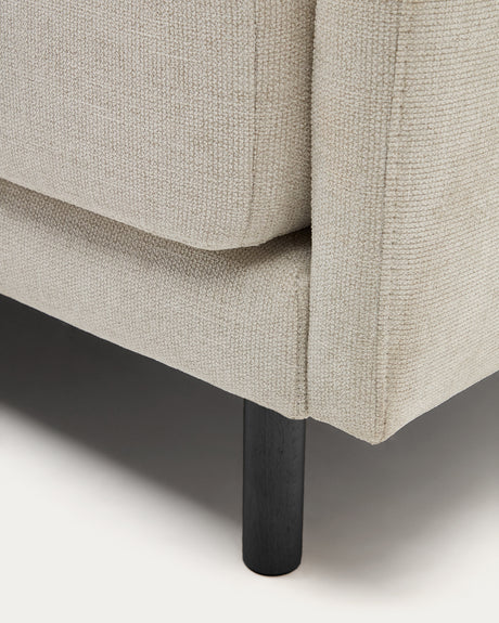 Gilma 2-Sitzer-Sofa aus Chenille in Perle und Beine mit schwarzem Finish 170 cm - ZEN ZONE Furniture