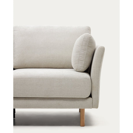 Gilma 3-Sitzer-Sofa Chaiselongue rechts/links Chenille in Perle Beine naturfarben 260 cm - ZEN ZONE