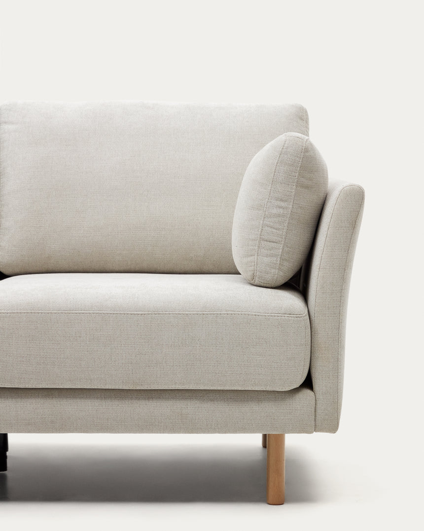 Gilma 3-Sitzer-Sofa Chaiselongue rechts/links Chenille in Perle Beine naturfarben 260 cm - ZEN ZONE Furniture