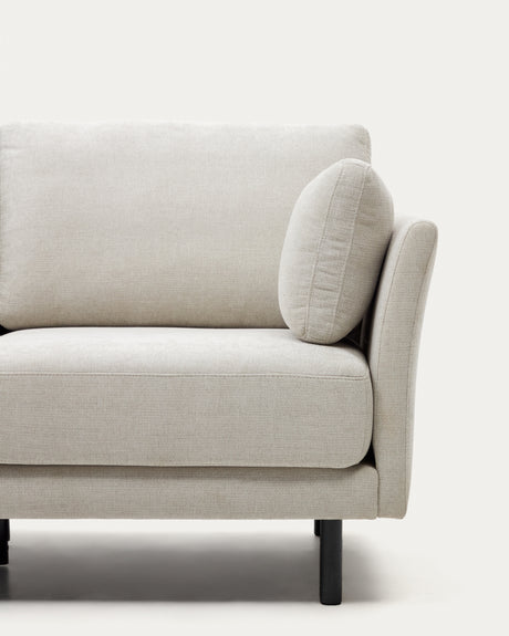 Gilma 3-Sitzer Sofa mit Chaiselongue rechts/links Chenille Perle Beine in Schwarz 260 cm - ZEN ZONE Furniture