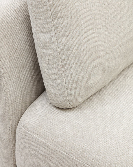 Gilma 3-Sitzer Sofa mit Chaiselongue rechts/links Chenille Perle Beine in Schwarz 260 cm - ZEN ZONE Furniture