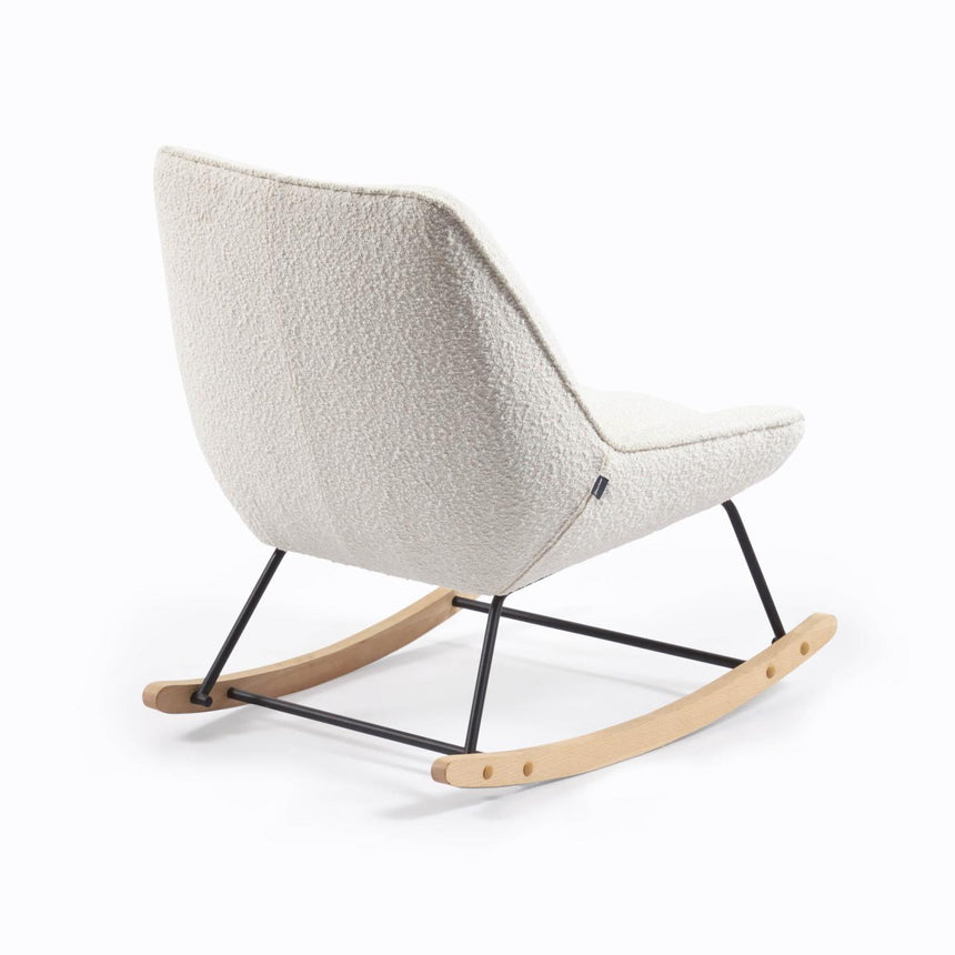 Marlina Schaukelstuhl mit Bezug in Bouclé weiß - ZEN ZONE Furniture