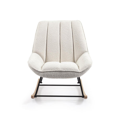 Marlina Schaukelstuhl mit Bezug in Bouclé weiß - ZEN ZONE Furniture