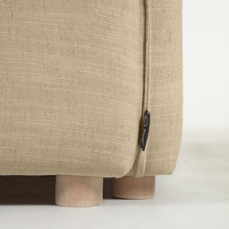 Tanit Schlafsofa beige und Beine aus massivem Buchenholz mit natürlichem Finish 210 cm - ZEN ZONE