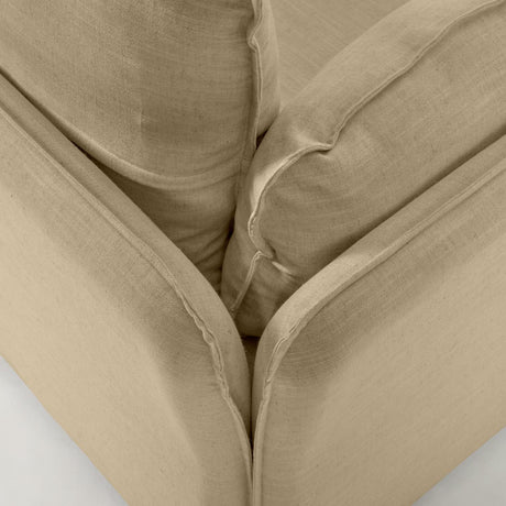 Tanit Schlafsofa beige und Beine aus massivem Buchenholz mit natürlichem Finish 210 cm - ZEN ZONE