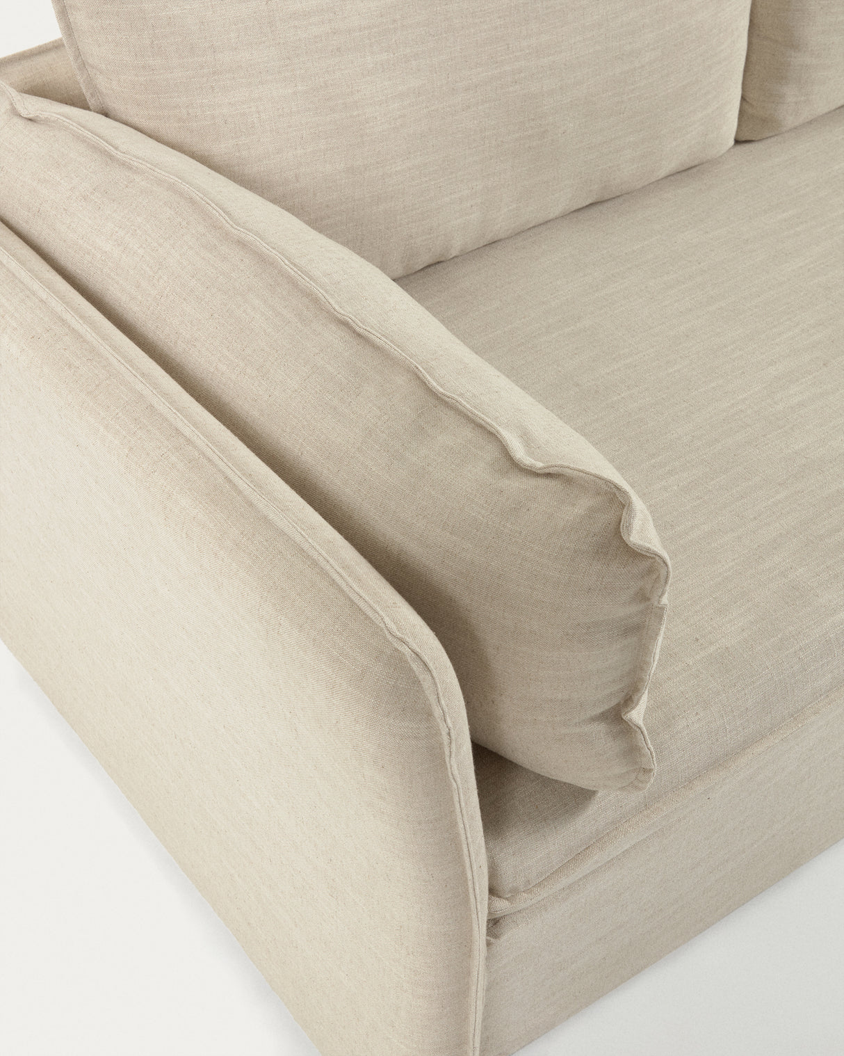 Tanit Schlafsofa weiß und Beine aus massivem Buchenholz mit natürlichem Finish 210 cm - ZEN ZONE Furniture