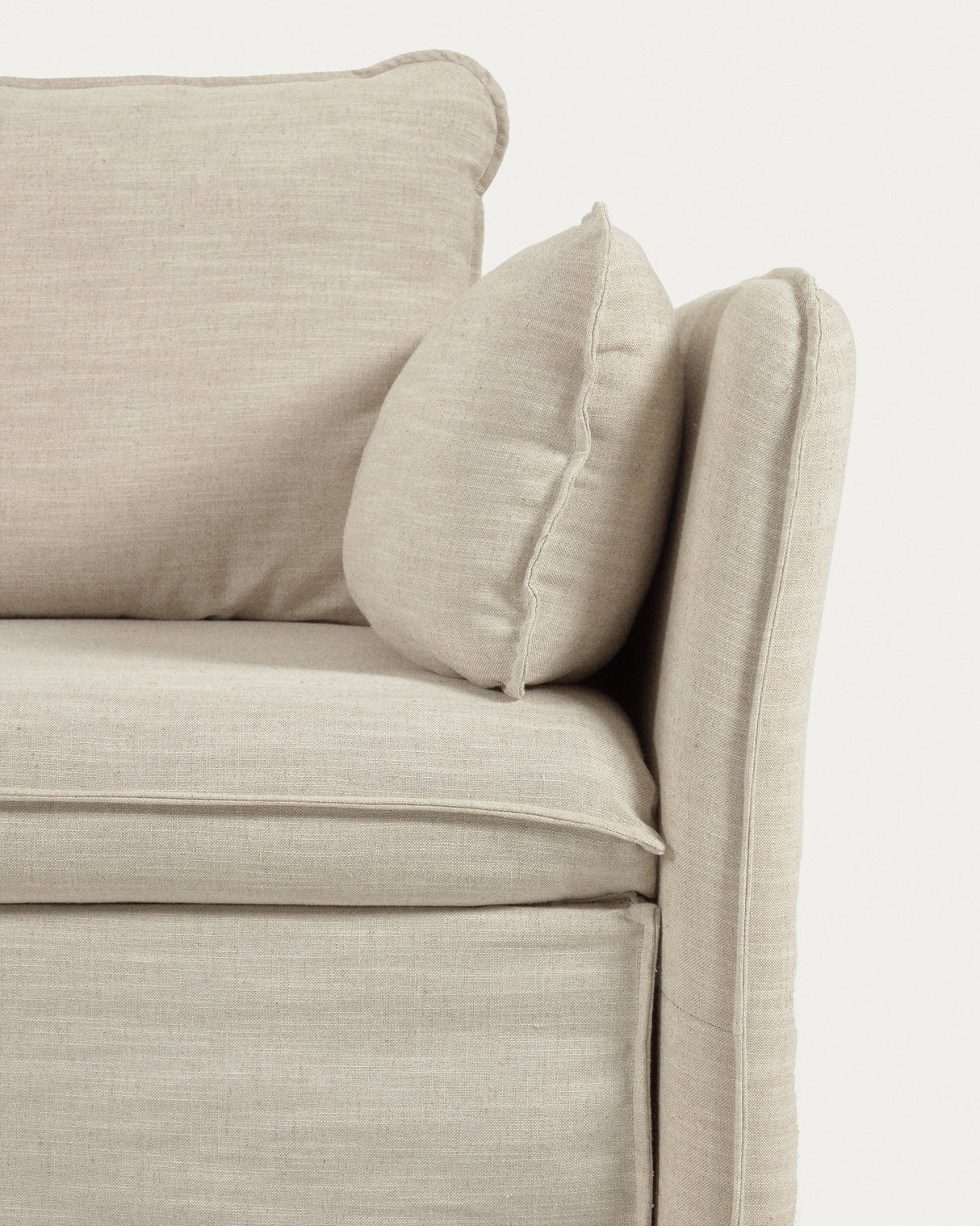 Tanit Schlafsofa weiß und Beine aus massivem Buchenholz mit natürlichem Finish 210 cm - ZEN ZONE Furniture