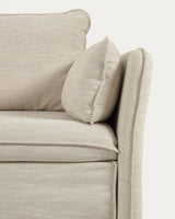 Tanit Schlafsofa weiß und Beine aus massivem Buchenholz mit natürlichem Finish 210 cm - ZEN ZONE Furniture
