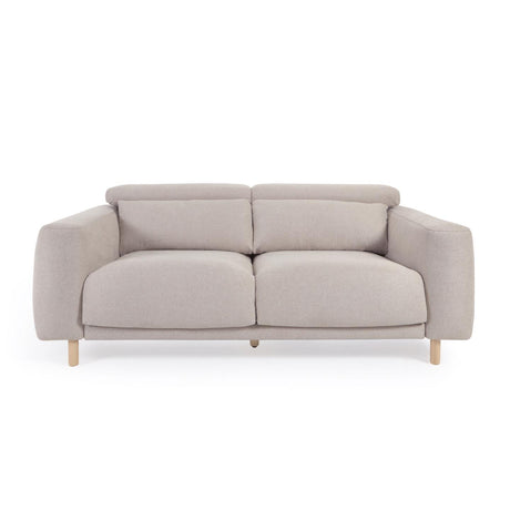 Singa 3-Sitzer Sofa mit verstellbarer Kopfstütze und ausziehbarem Sitz beige 215 cm FSC Mix Credit - ZEN ZONE Furniture
