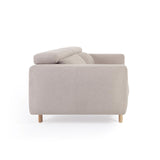 Singa 3-Sitzer Sofa mit verstellbarer Kopfstütze und ausziehbarem Sitz beige 215 cm FSC Mix Credit - ZEN ZONE Furniture