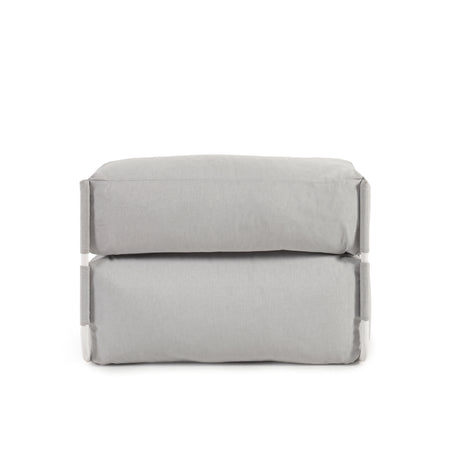 Square Puff Modularsofa Rückenlehne 100% Outdoor hellgrau und Aluminium weiß 101 x 101 cm - ZEN ZONE Furniture