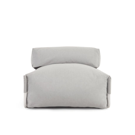 Square Puff Modularsofa Rückenlehne 100% Outdoor hellgrau und Aluminium weiß 101 x 101 cm - ZEN ZONE Furniture