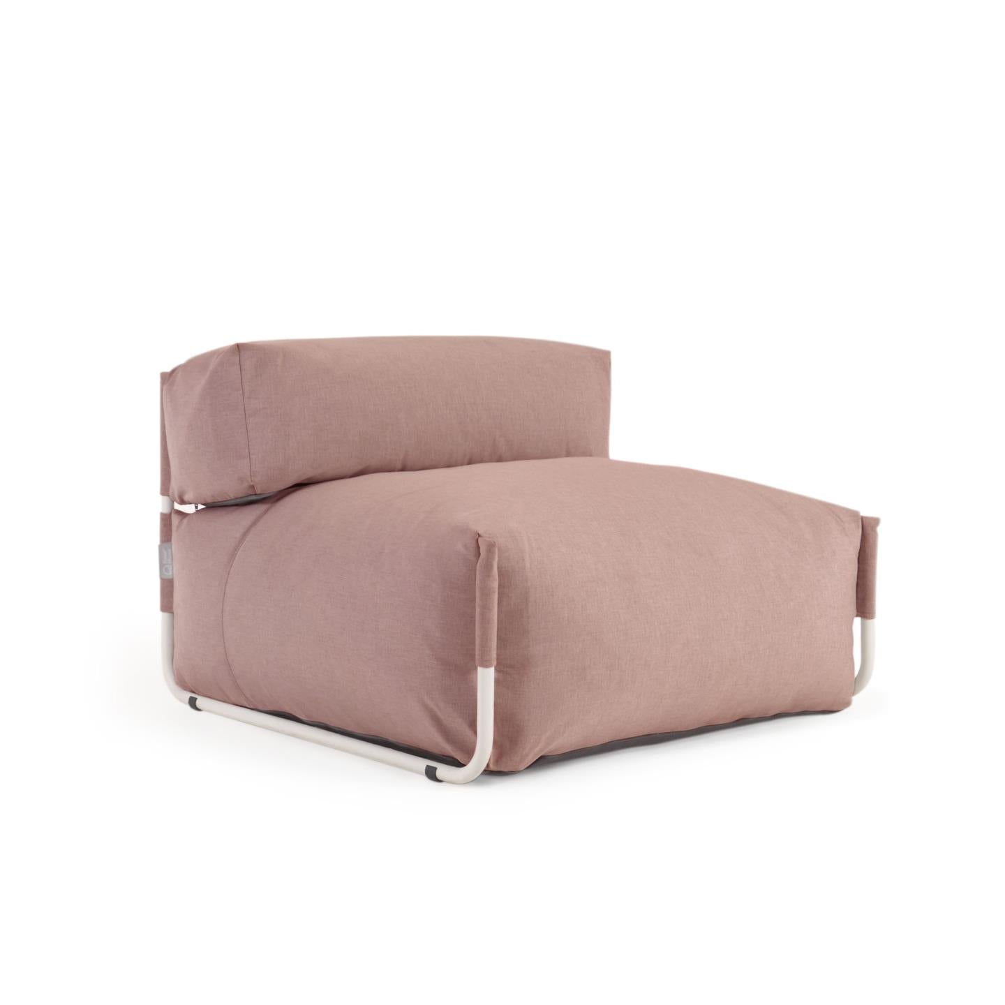 Square Puff Modularsofa mit Rückenlehne 100% Outdoor terrakotta Aluminium weiß 101 x 101cm - ZEN ZONE Furniture