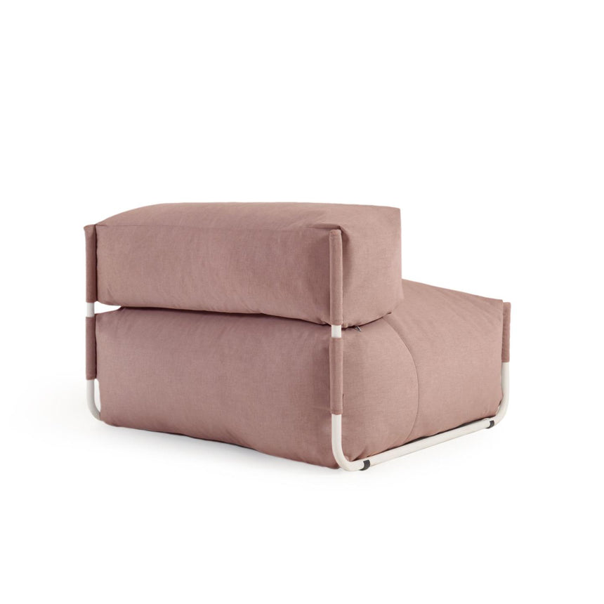 Square Puff Modularsofa mit Rückenlehne 100% Outdoor terrakotta Aluminium weiß 101 x 101cm - ZEN ZONE Furniture