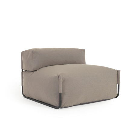 Square Puff Modularsofa m. Rückenlehne 100% outdoor grün und Aluminium schwarz 101 x 101cm - ZEN ZONE Furniture