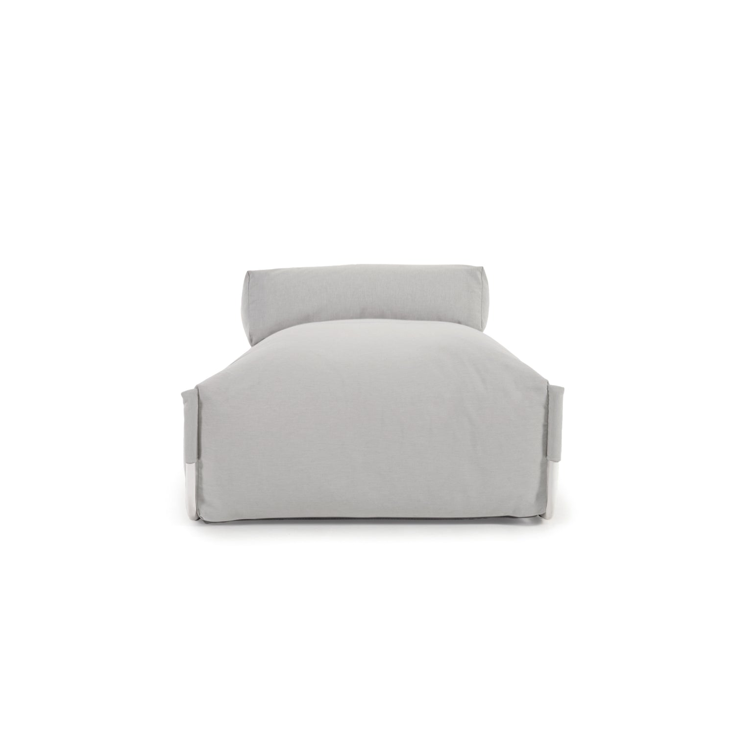 Square Puff Modularsofa longue mit Rückenlehne Outdoor hellgrau Aluminium weiß 165x101cm - ZEN ZONE Furniture