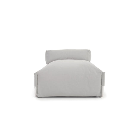 Square Puff Modularsofa longue mit Rückenlehne Outdoor hellgrau Aluminium weiß 165x101cm - ZEN ZONE Furniture