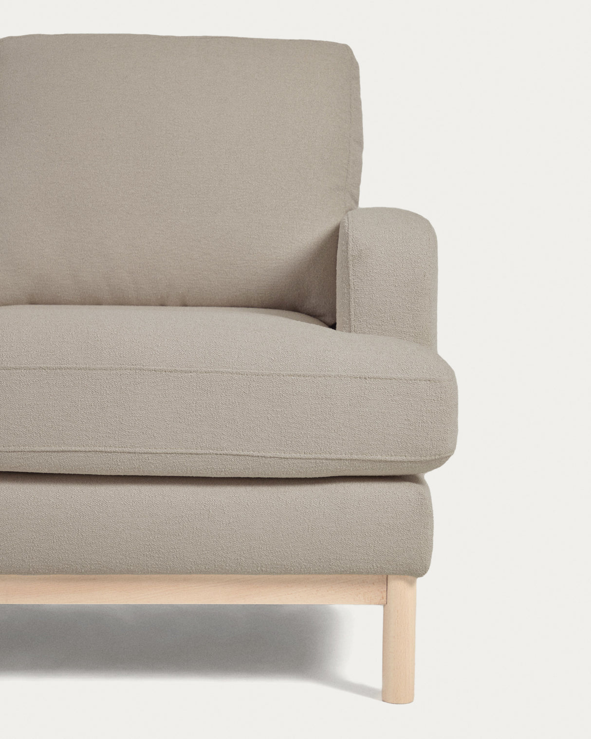 Sofa Mihaela für 3 Sitzer mit Bouclé-Bezug in Grau 203 cm - ZEN ZONE Furniture