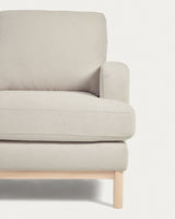 Sofa Mihaela für 3 Sitzer mit Chaiselongue rechts mit Bouclé-Bezug in Weiß 264 cm - ZEN ZONE Furniture