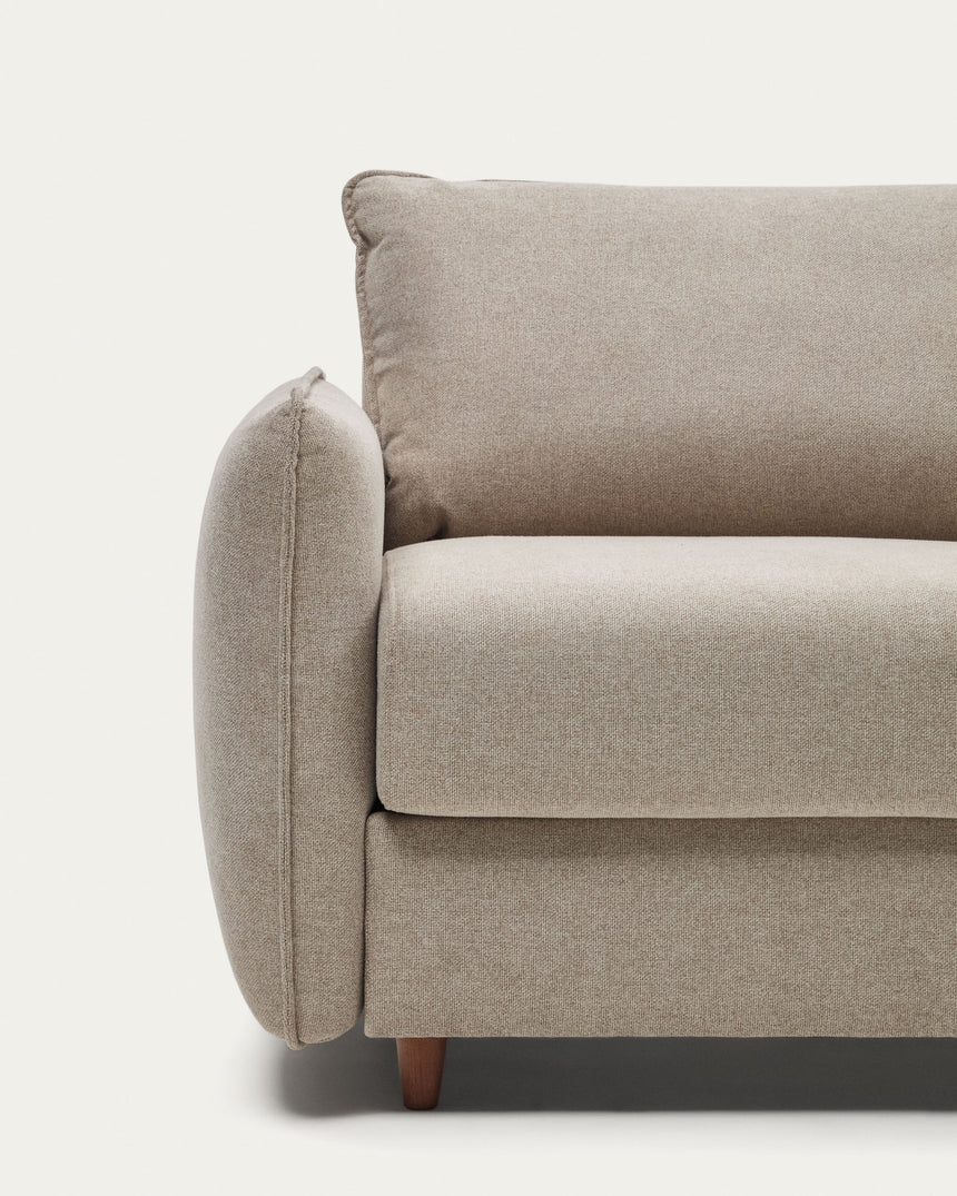 Carlota 2-Sitzer Bettsofa aus Chenille in Beige 140 cm - ZEN ZONE Furniture