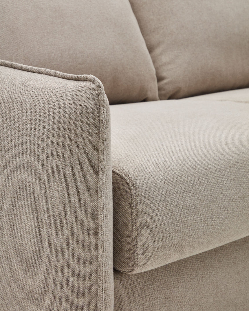 Carlota 2-Sitzer Bettsofa aus Chenille in Beige 140 cm - ZEN ZONE Furniture