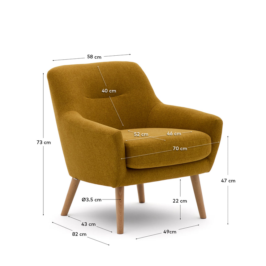 Sessel Candela Farbe Senf - ZEN ZONE Furniture