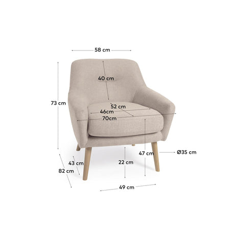 Candela Sessel beige - ZEN ZONE Furniture