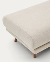 Karin Fußhocker beige Chenille Beine aus massivem Buchenholz 90 x 70 cm - ZEN ZONE Furniture