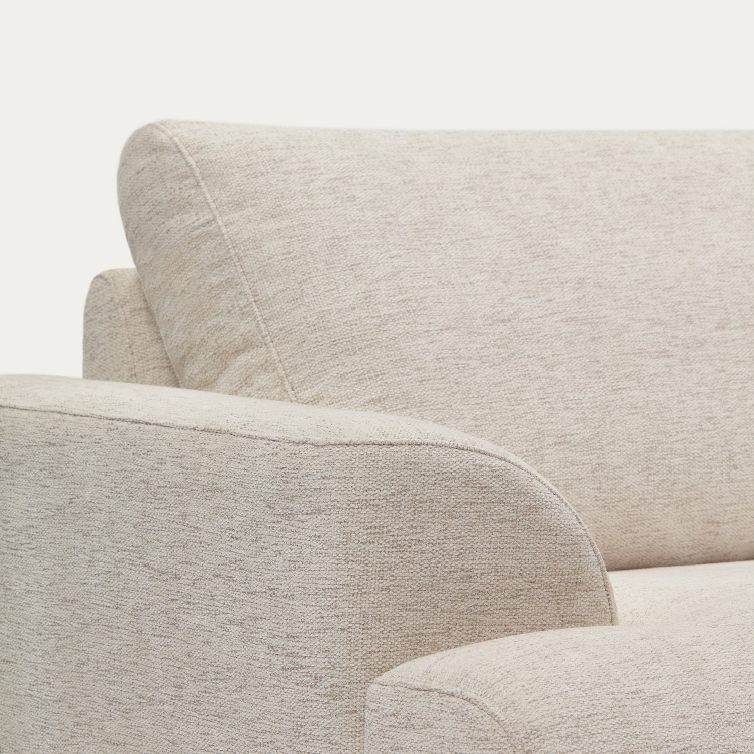 Karin 2-Sitzer-Sofa weiße Chenille und Beine aus massiver Buche 210 cm - ZEN ZONE Furniture