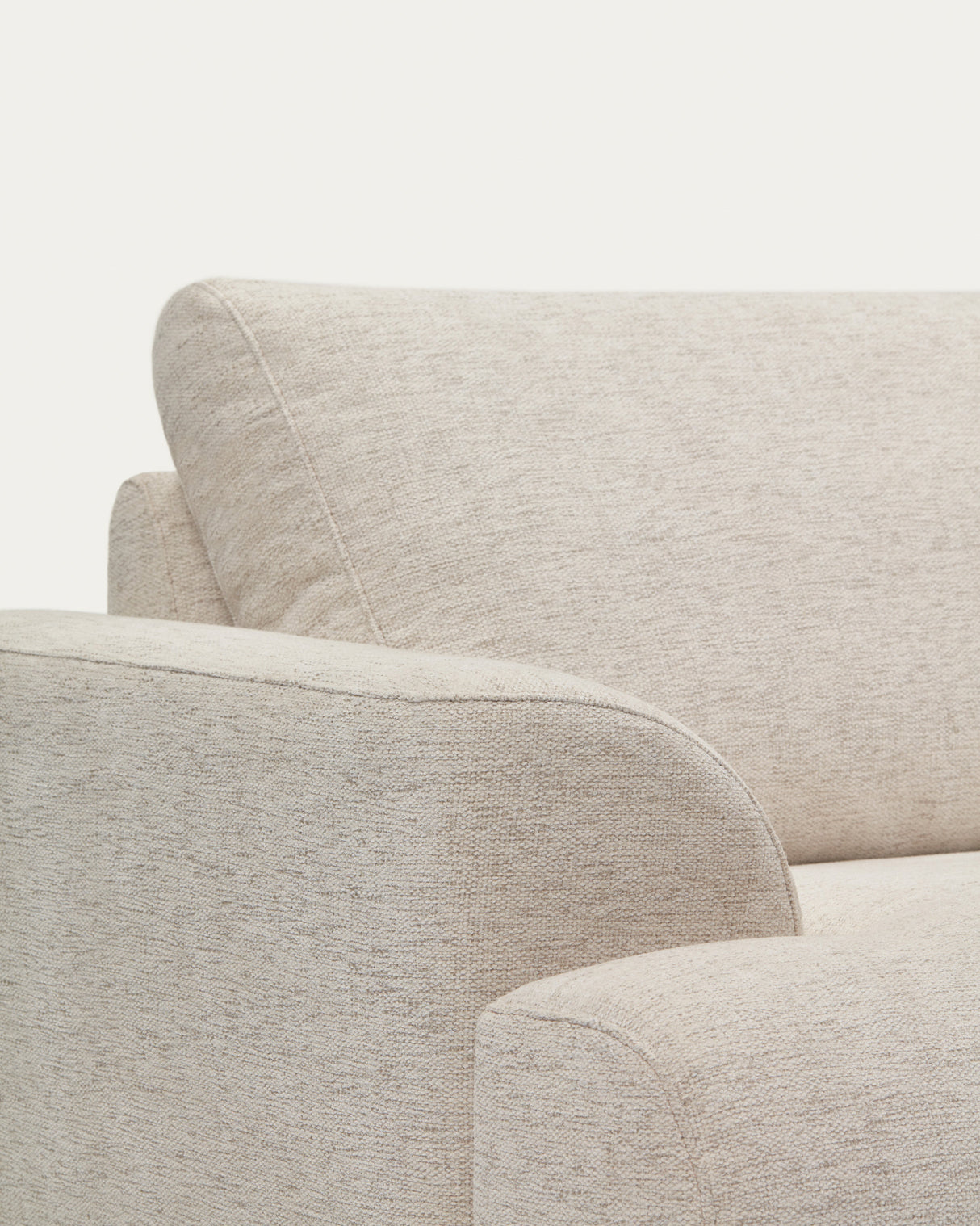 Karin 2-Sitzer-Sofa weiße Chenille und Beine aus massiver Buche 210 cm - ZEN ZONE Furniture