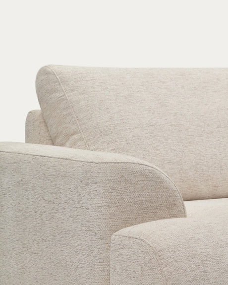 Karin 2-Sitzer-Sofa weiße Chenille und Beine aus massiver Buche 210 cm - ZEN ZONE Furniture