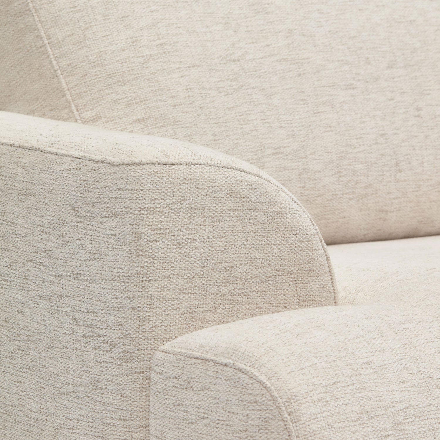 Karin 2-Sitzer-Sofa weiße Chenille und Beine aus massiver Buche 210 cm - ZEN ZONE Furniture