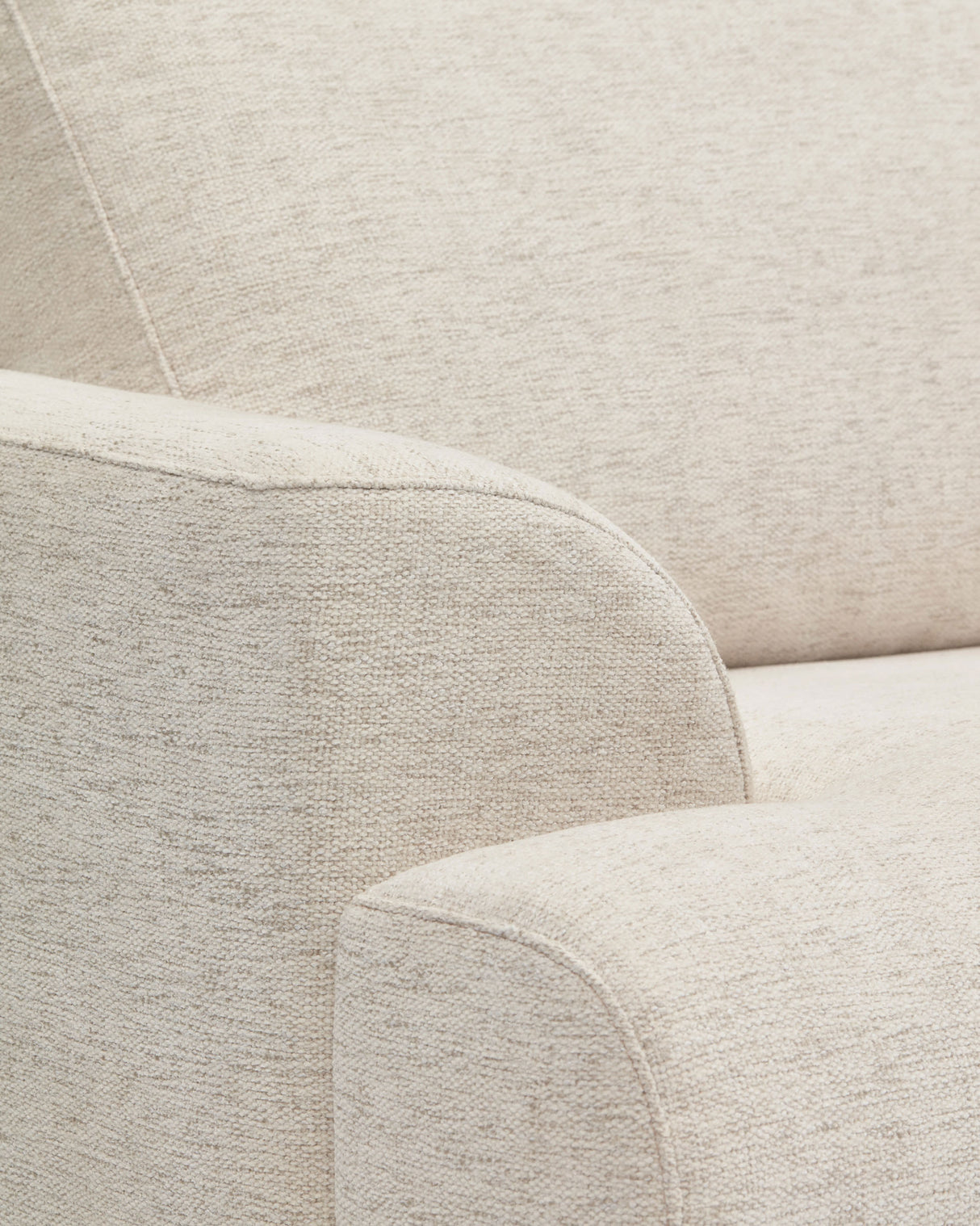 Karin 2-Sitzer-Sofa weiße Chenille und Beine aus massiver Buche 210 cm - ZEN ZONE Furniture