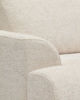 Karin 2-Sitzer-Sofa weiße Chenille und Beine aus massiver Buche 210 cm - ZEN ZONE Furniture