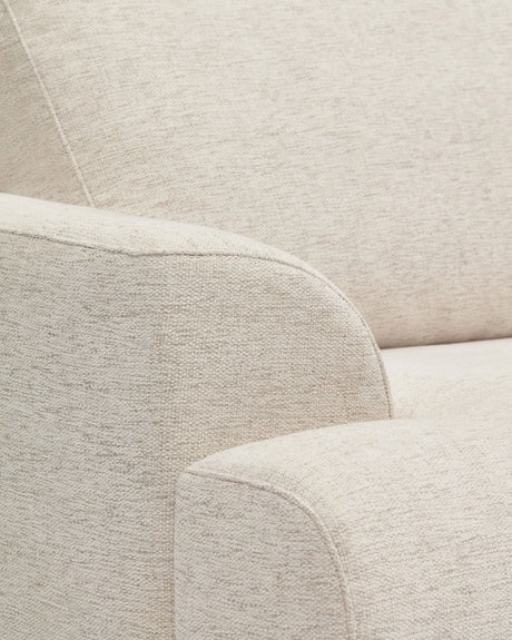 Karin 2-Sitzer-Sofa weiße Chenille und Beine aus massiver Buche 210 cm - ZEN ZONE Furniture