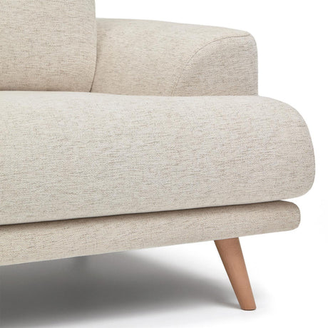 Karin 3-Sitzer-Sofa weiß und Beine aus massiver Buche 231 cm - ZEN ZONE