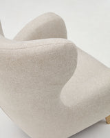 Patio Sessel aus beiger Chenille mit Beinen aus massiver Buche - ZEN ZONE Furniture