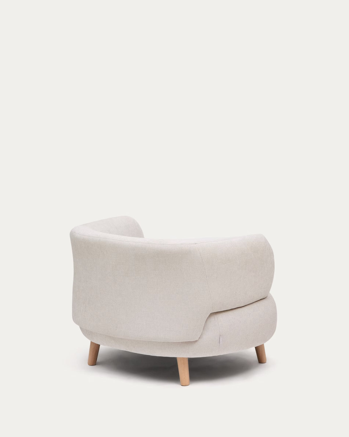 Luisa Sessel aus Chenille in Perle Beine aus massiver Buche 90 cm - ZEN ZONE Furniture