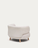 Luisa Sessel aus Chenille in Perle Beine aus massiver Buche 90 cm - ZEN ZONE Furniture