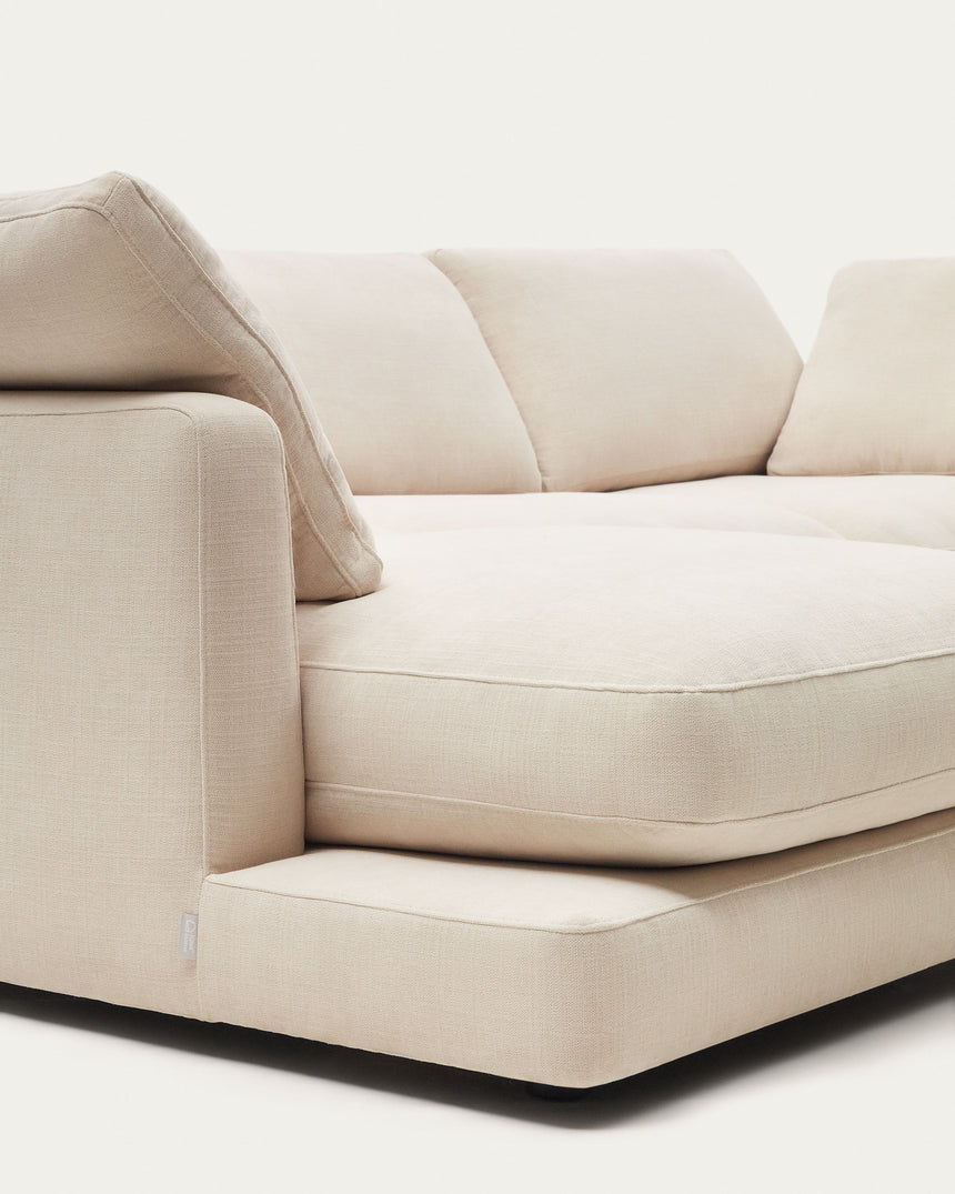 Gala 3-Sitzer Sofa mit doppelter Chaiselongue beige 210 cm - ZEN ZONE Furniture