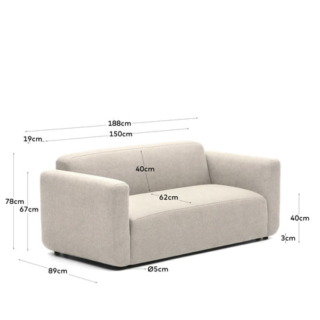 Neom modulares 2-Sitzer-Sofa in Beige 188 cm - ZEN ZONE