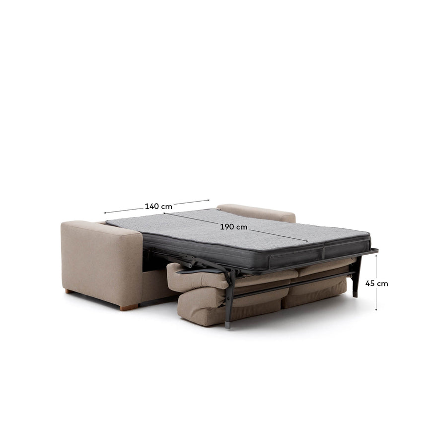 Anley 3-Sitzer-Bettsofa in Beige 204 cm (Bett 140) - ZEN ZONE Furniture