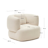Martina Sessel mit Bouclé in Off-White mit Kissen - ZEN ZONE Furniture