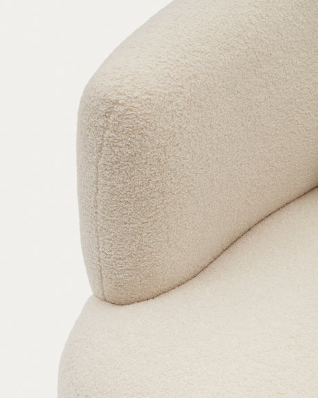 Martina Drehsessel mit Bouclé in Off-White mit Kissen - ZEN ZONE Furniture