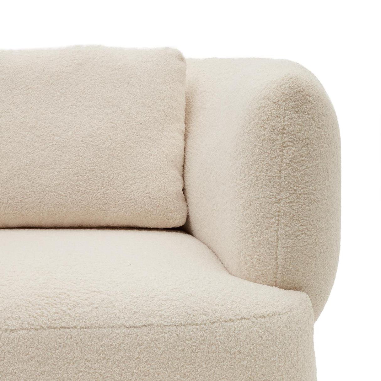 Martina Drehsessel mit Bouclé in Off-White mit Kissen - ZEN ZONE